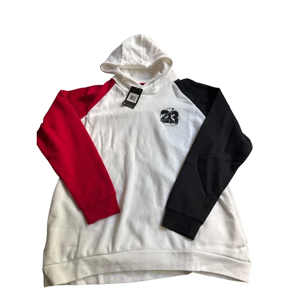 New Nike Air Jordan Jumpman Flight Fleece Hoodie AR9780-100 White Men's XXL NWT